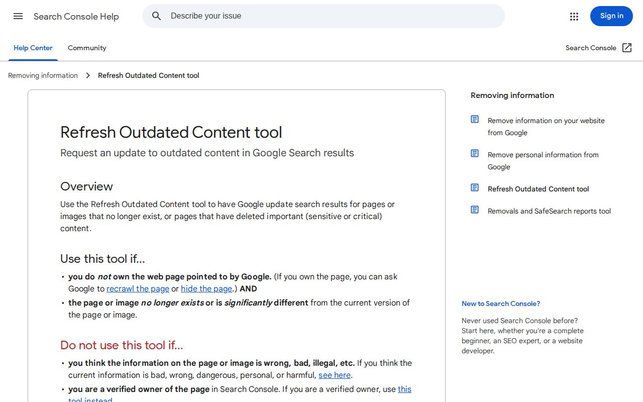 Google outdated content refresh process for changed Hancock County arrest results